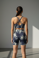 Αθλητικό Σετ Tie-Dye Navy - Sports Bra & Bike Shorts