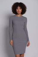 Πλεκτό Φόρεμα ριπ με λαιμόκοψη